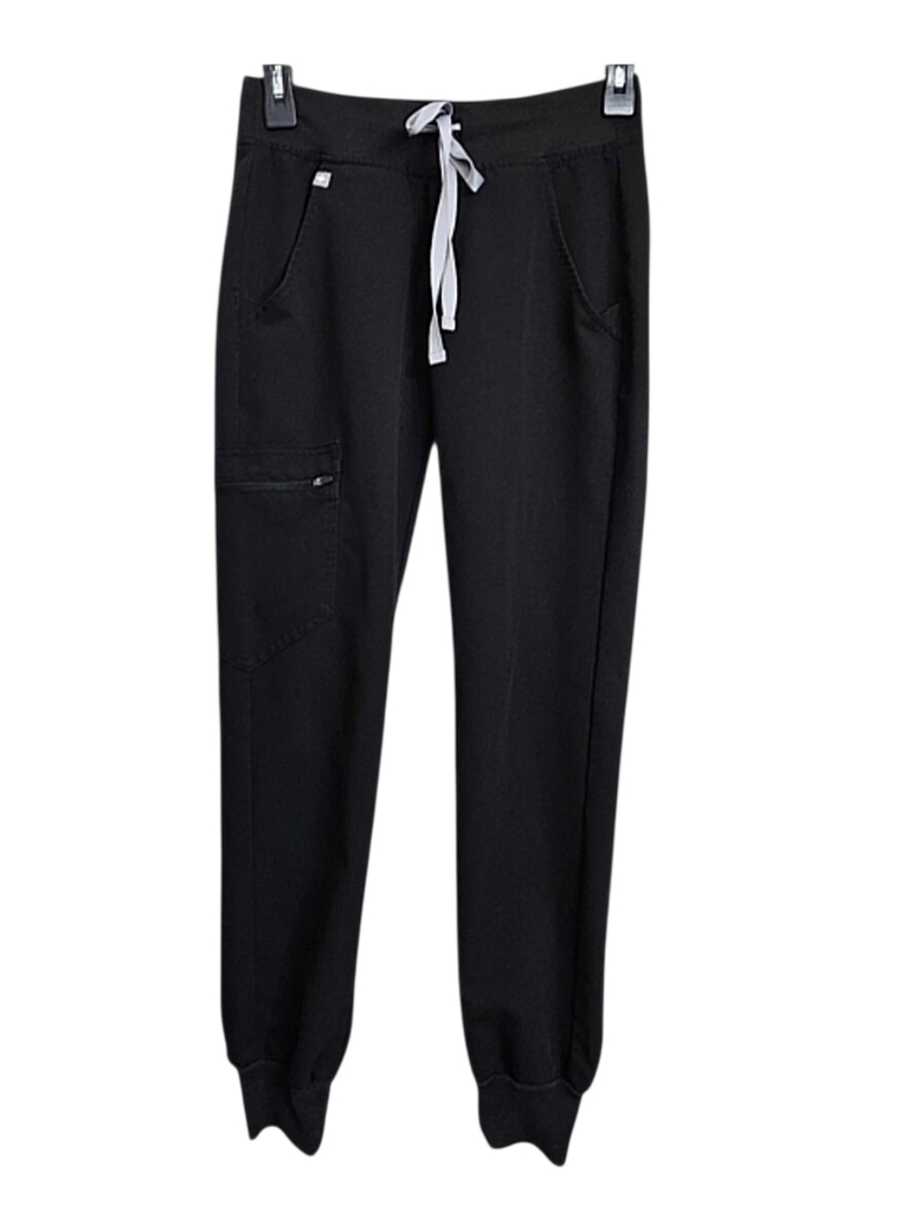 FIGS Women's Black Zamora High-Waisted Jogger Scrub Pants Size XXS